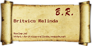 Britvics Relinda névjegykártya